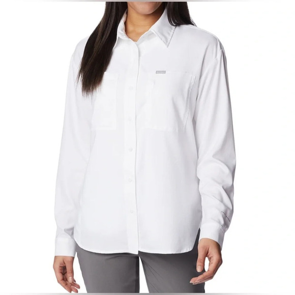 COLUMBIA long sleeve button down white size L - Picture 1 of 9